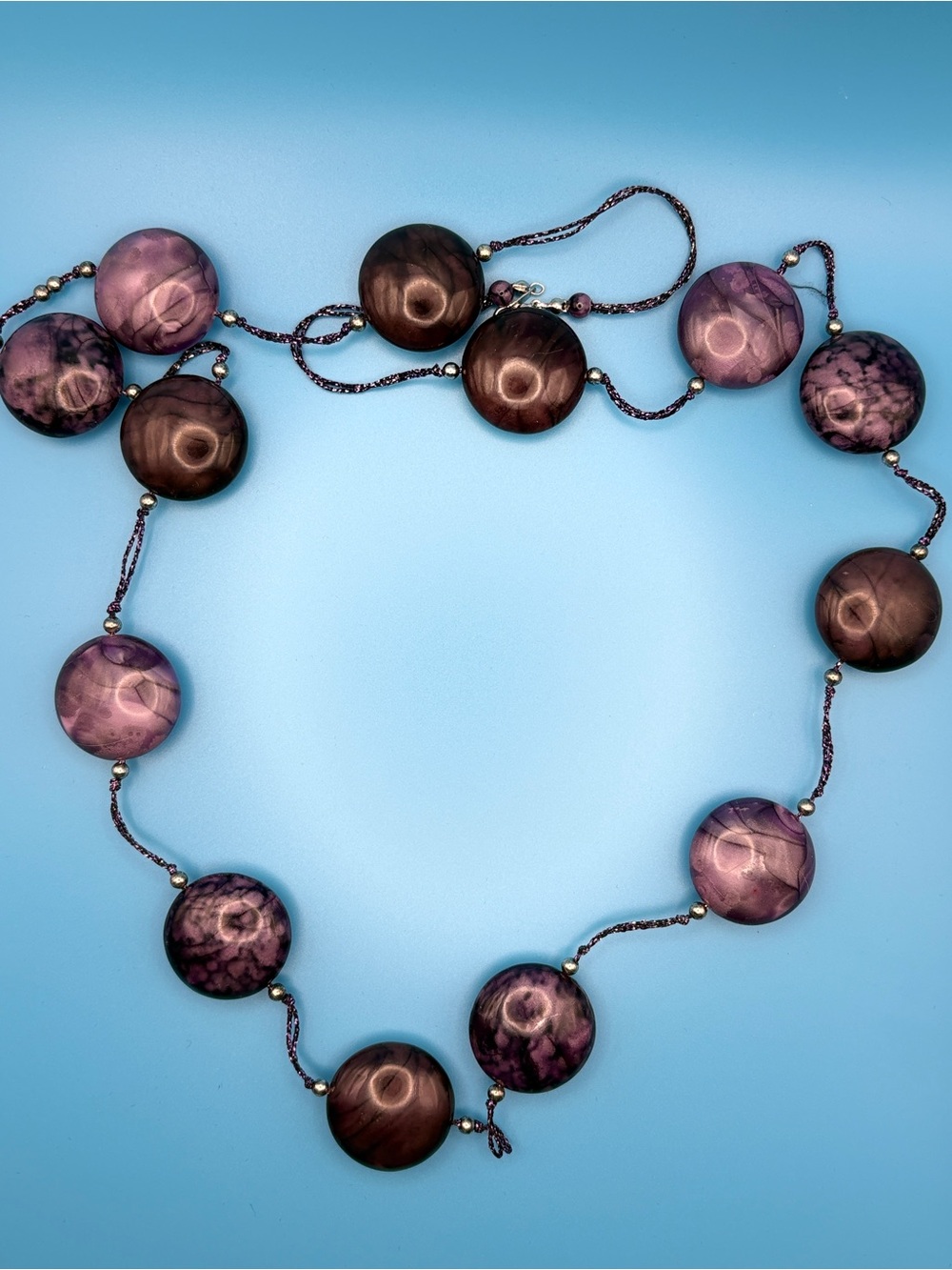 Purple Disc Bead Necklace - Women Jewelry
